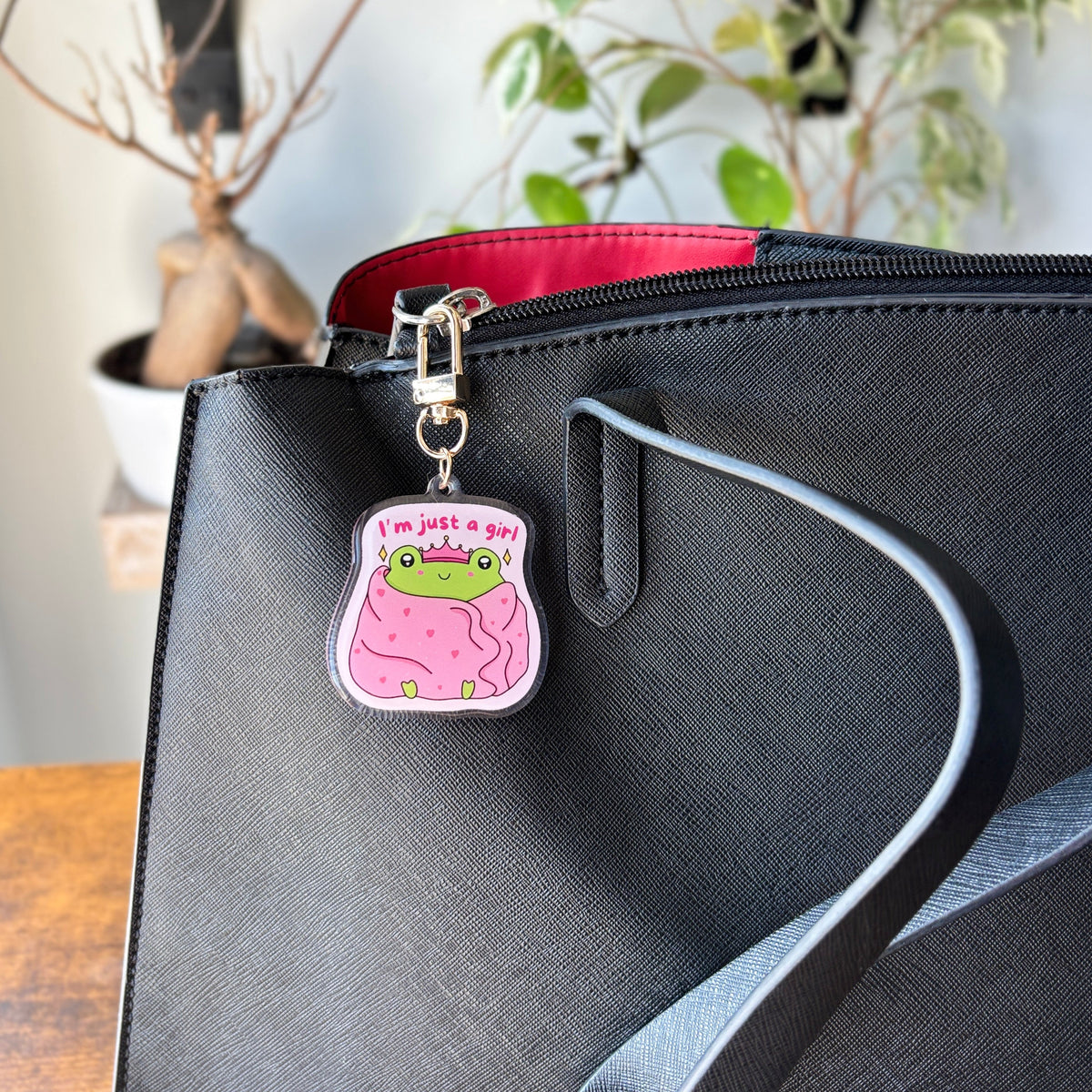 I'm Just a Girl Froggy Acrylic Keychain