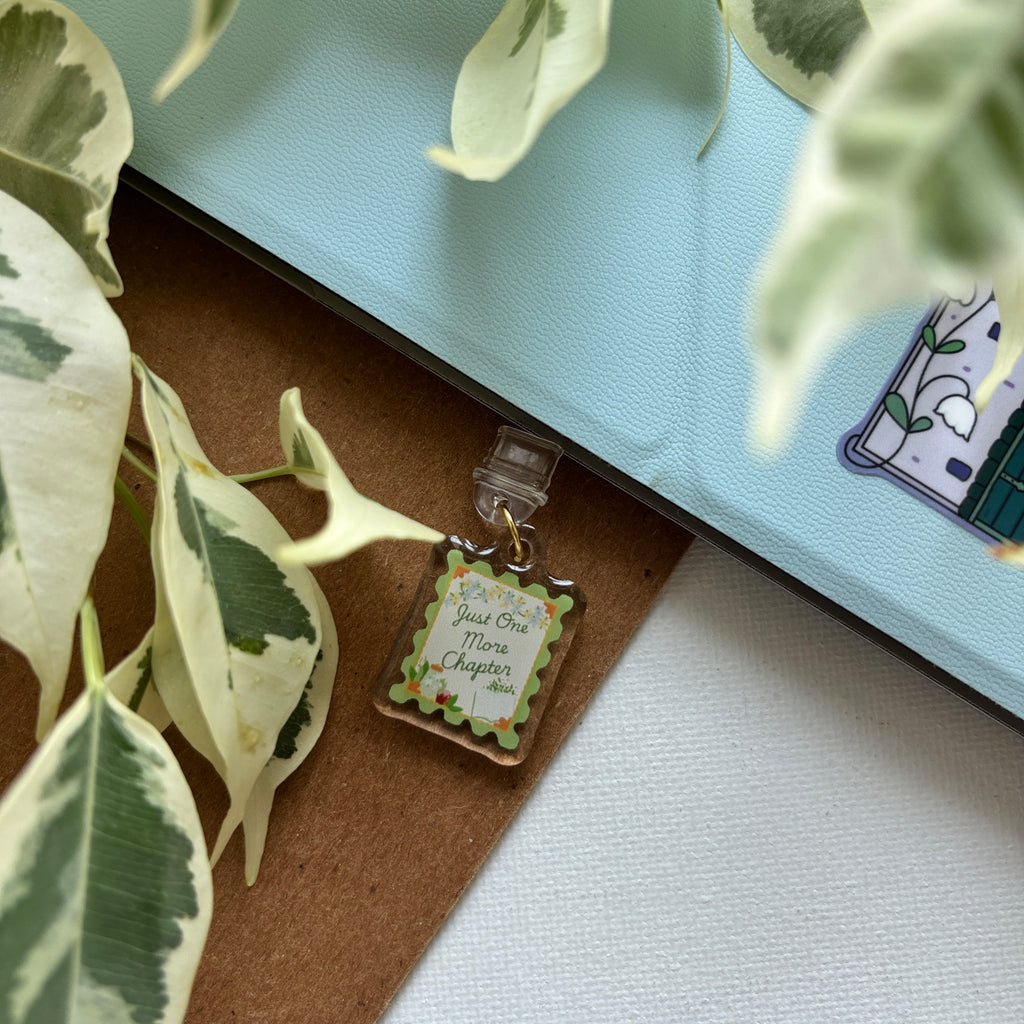 One More Chapter Stamp Card USB-C Dust Charm