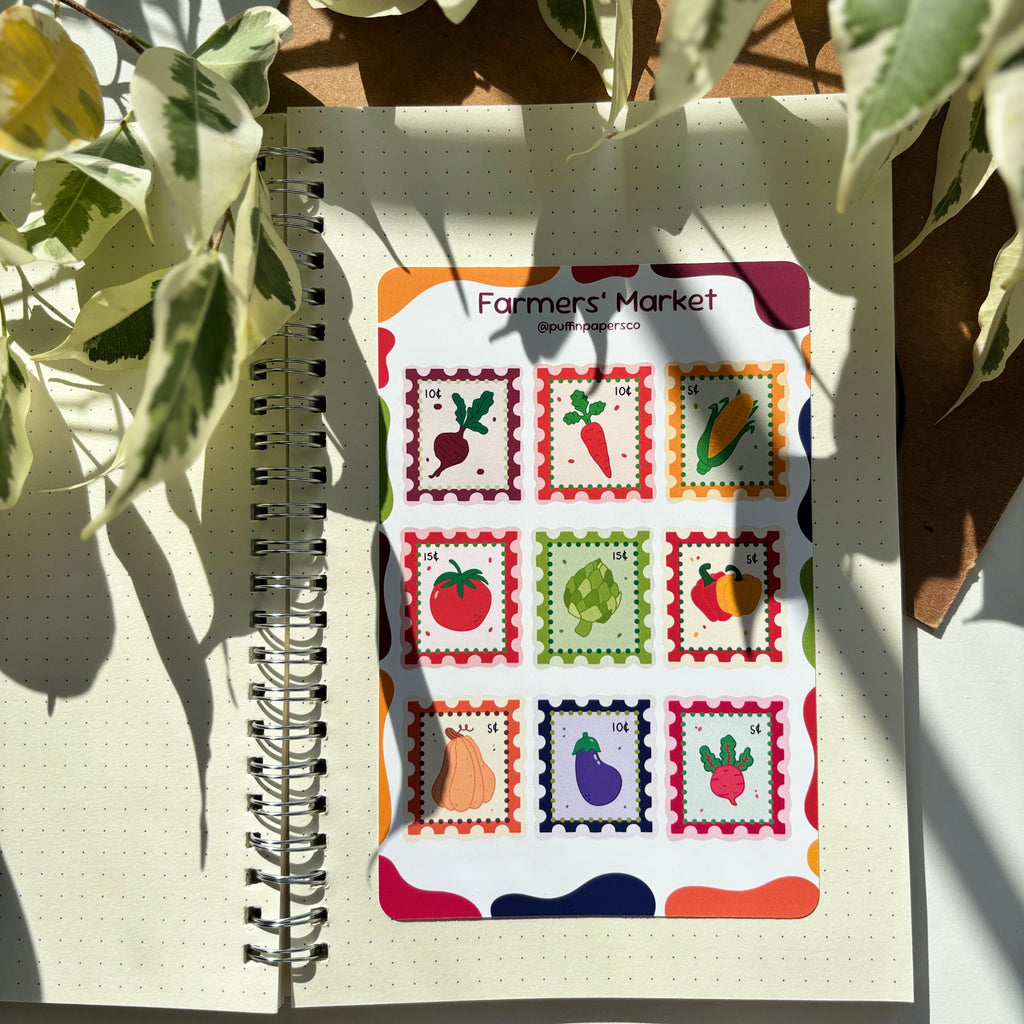Farmers' Market Stamps Sticker Sheet