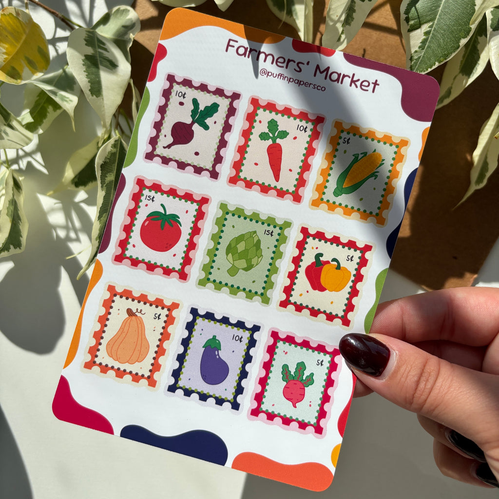 Farmers' Market Stamps Sticker Sheet