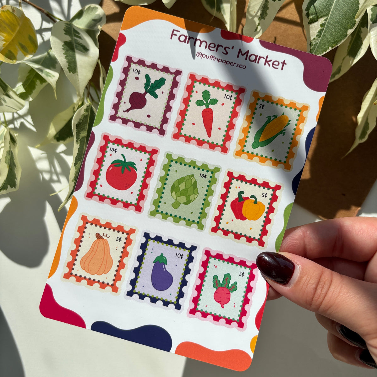 Farmers' Market Stamps Sticker Sheet
