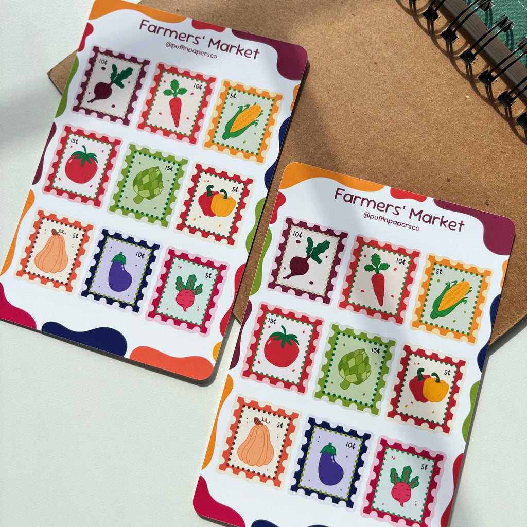 Farmers' Market Stamps Sticker Sheet