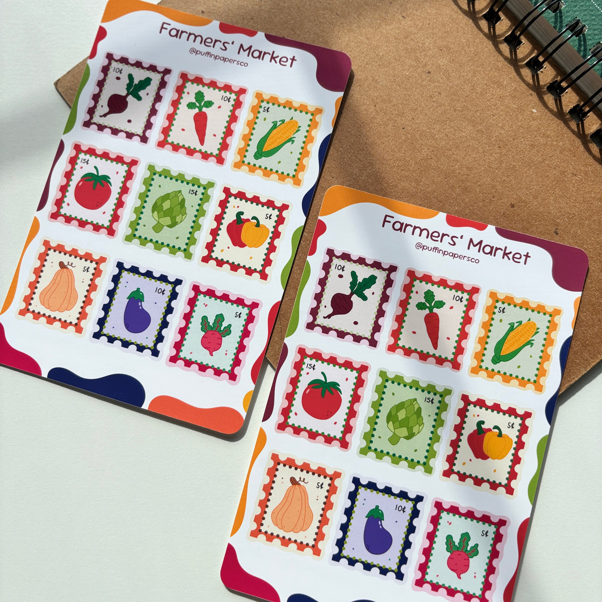 Farmers' Market Stamps Sticker Sheet