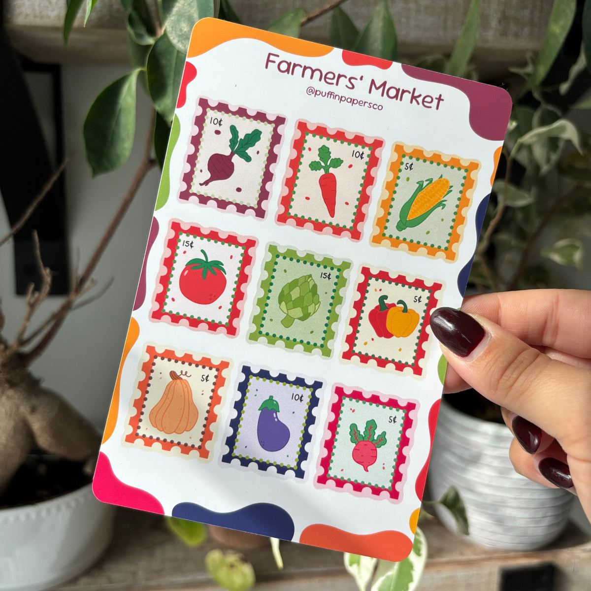 Farmers' Market Stamps Sticker Sheet
