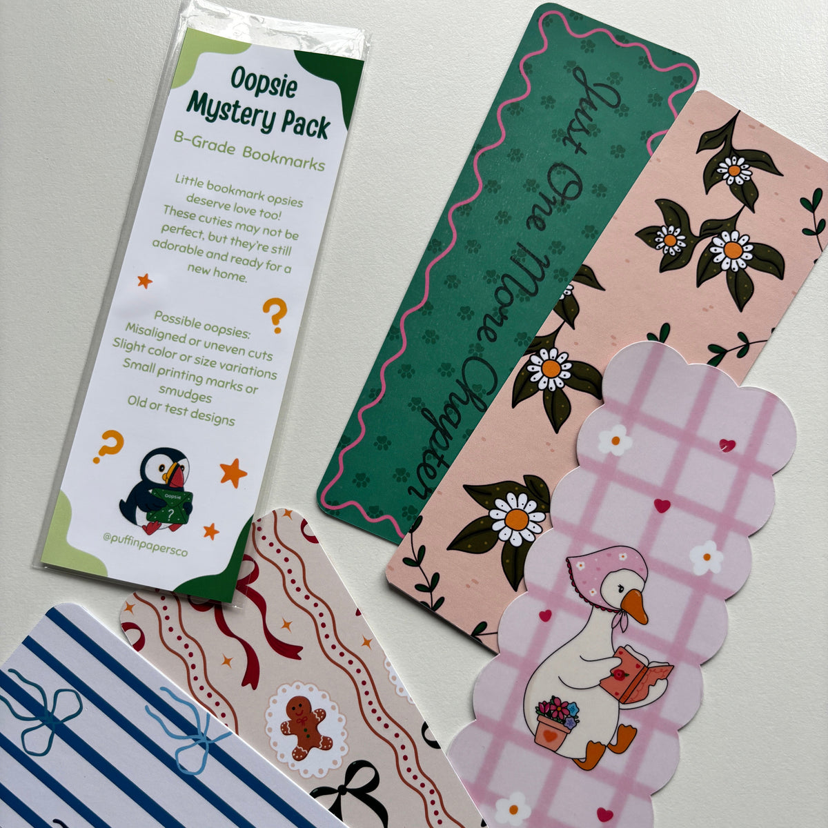 Oopsie Mystery Bookmark Bag | 3 bookmarks