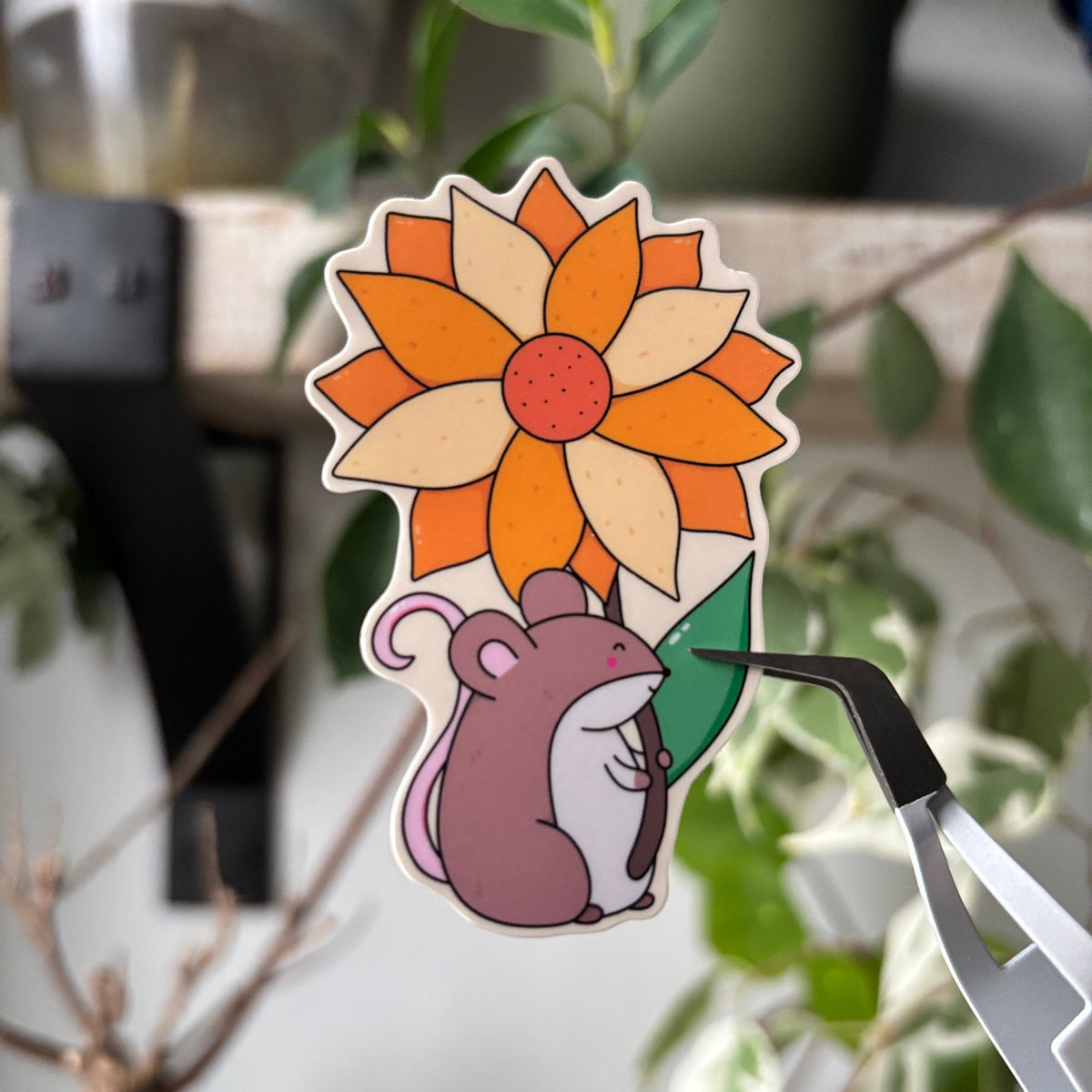 Sunflower Mouse Sticker