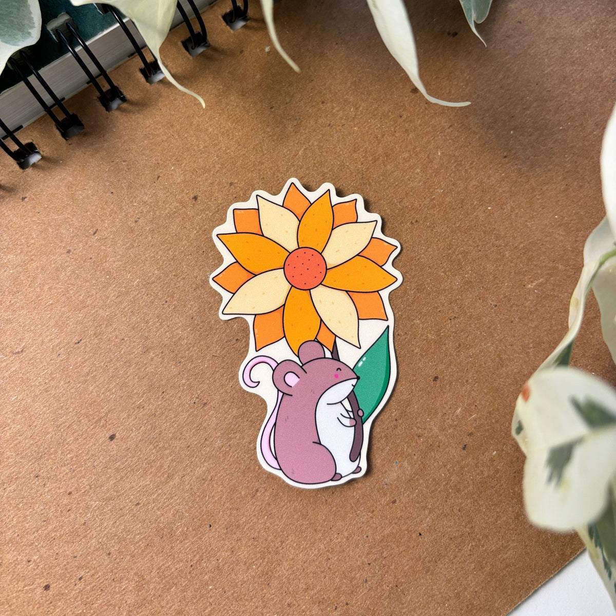 Sunflower Mouse Sticker