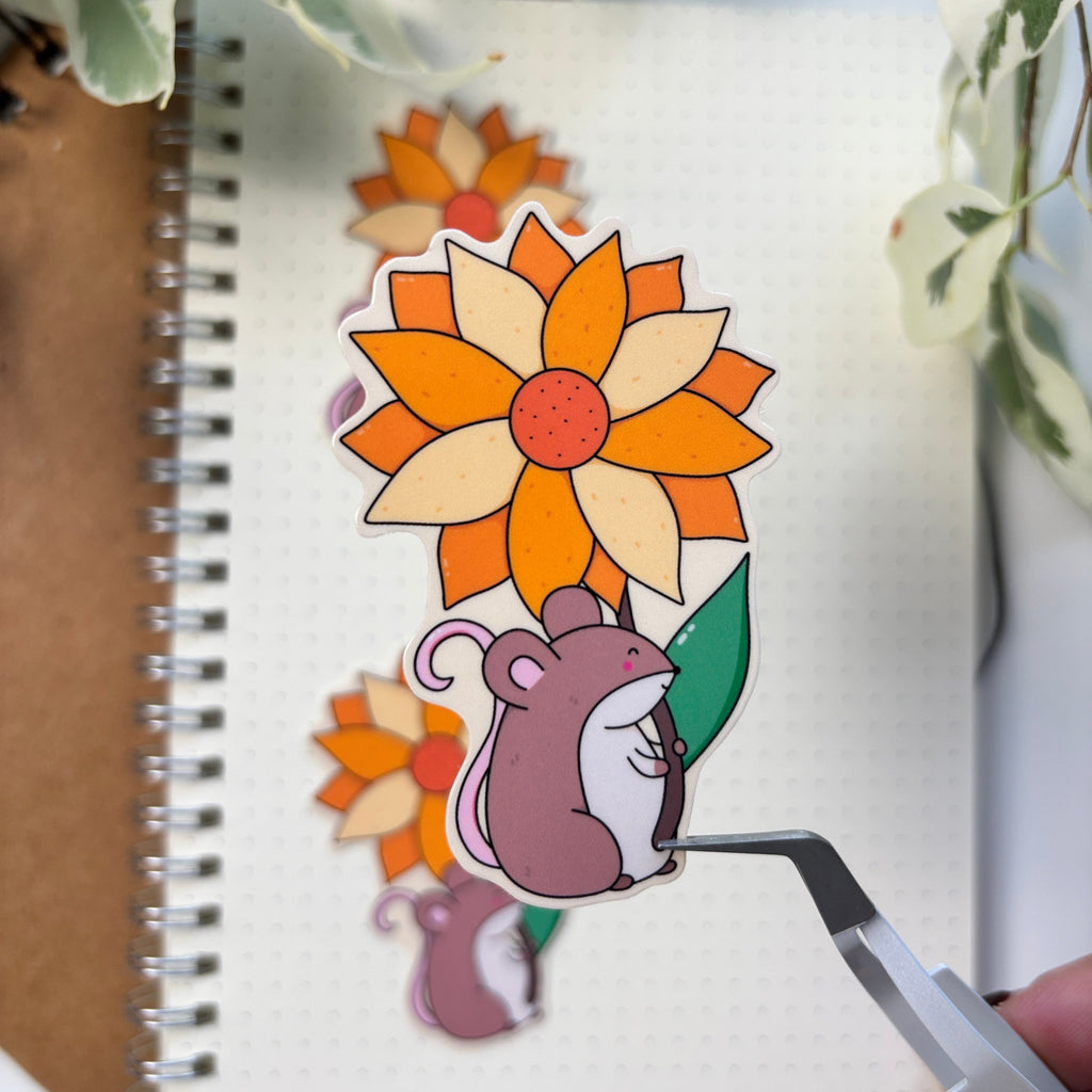 Sunflower Mouse Sticker