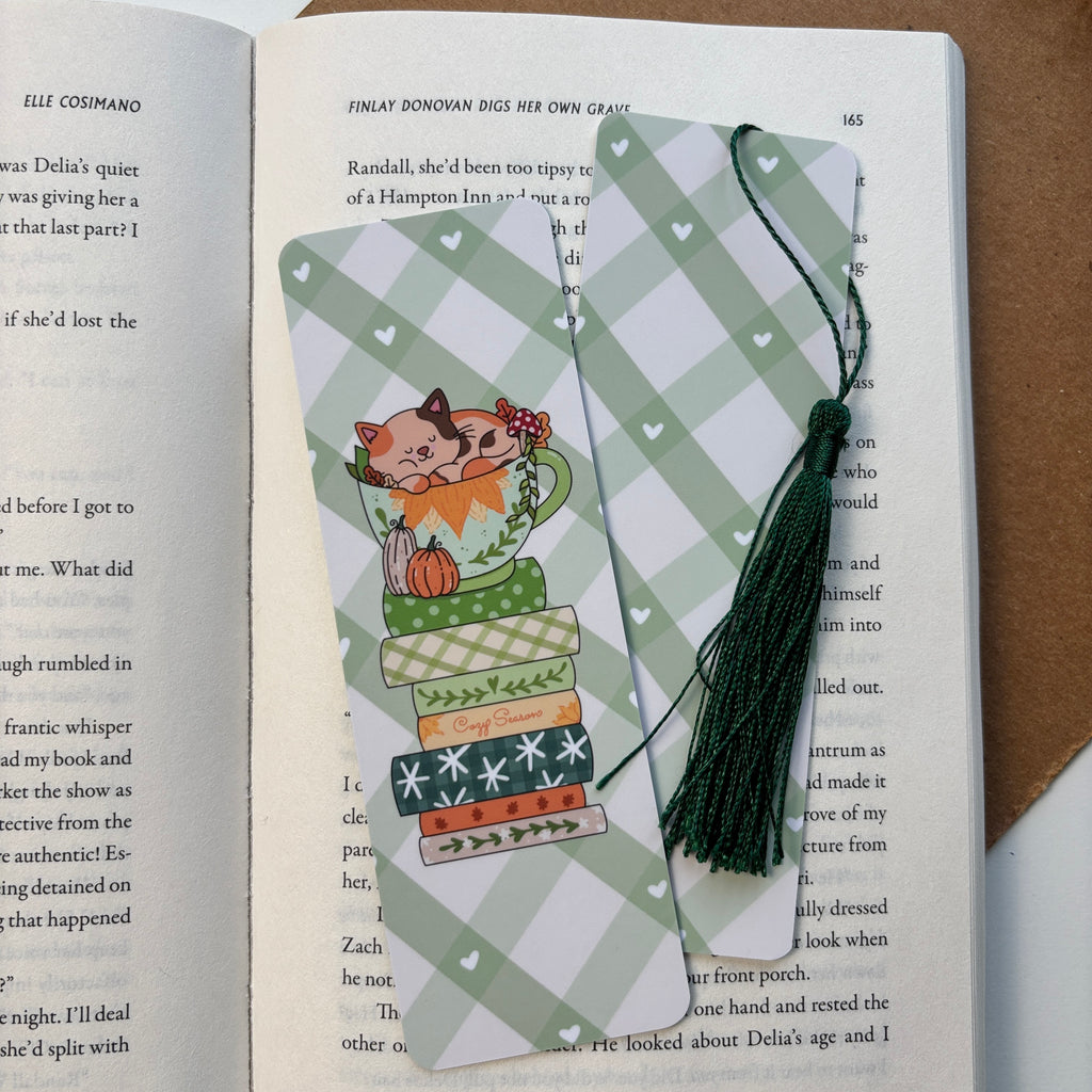 Fall Kitty Cup Bookmark