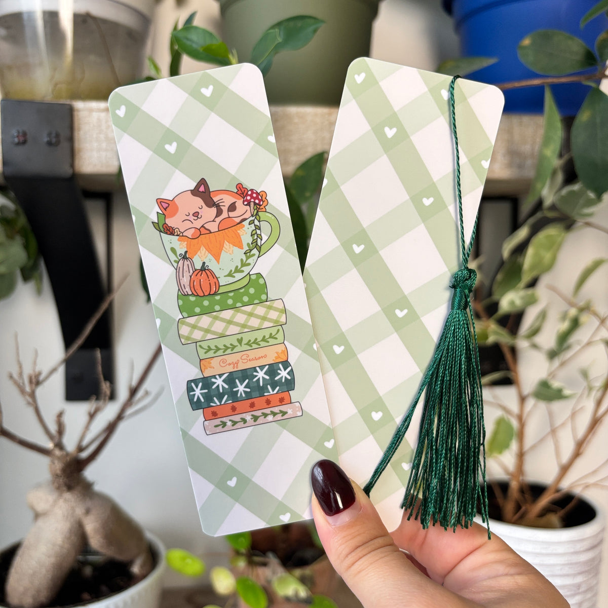Fall Kitty Cup Bookmark