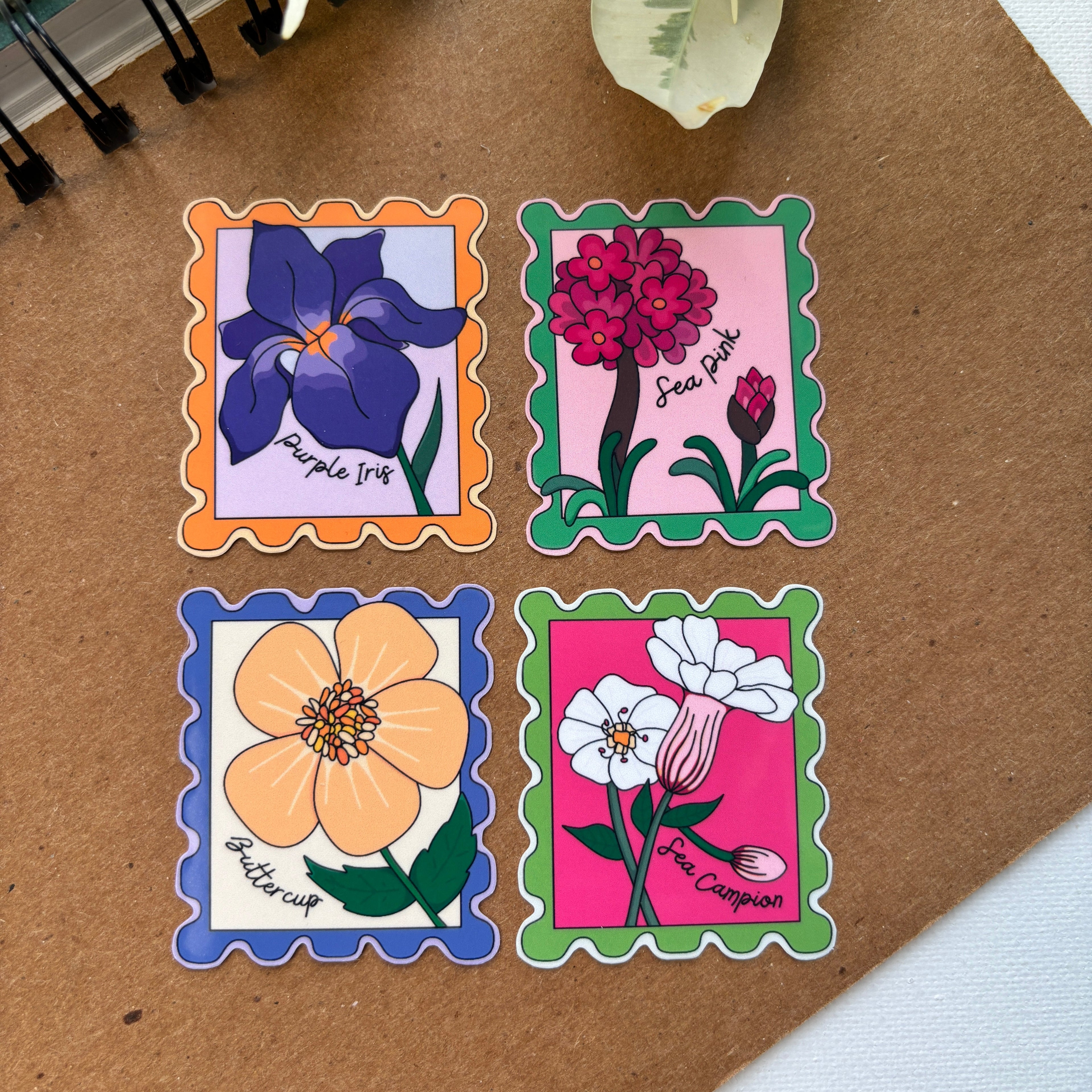 Coastal Flower Stamps Sticker Pack