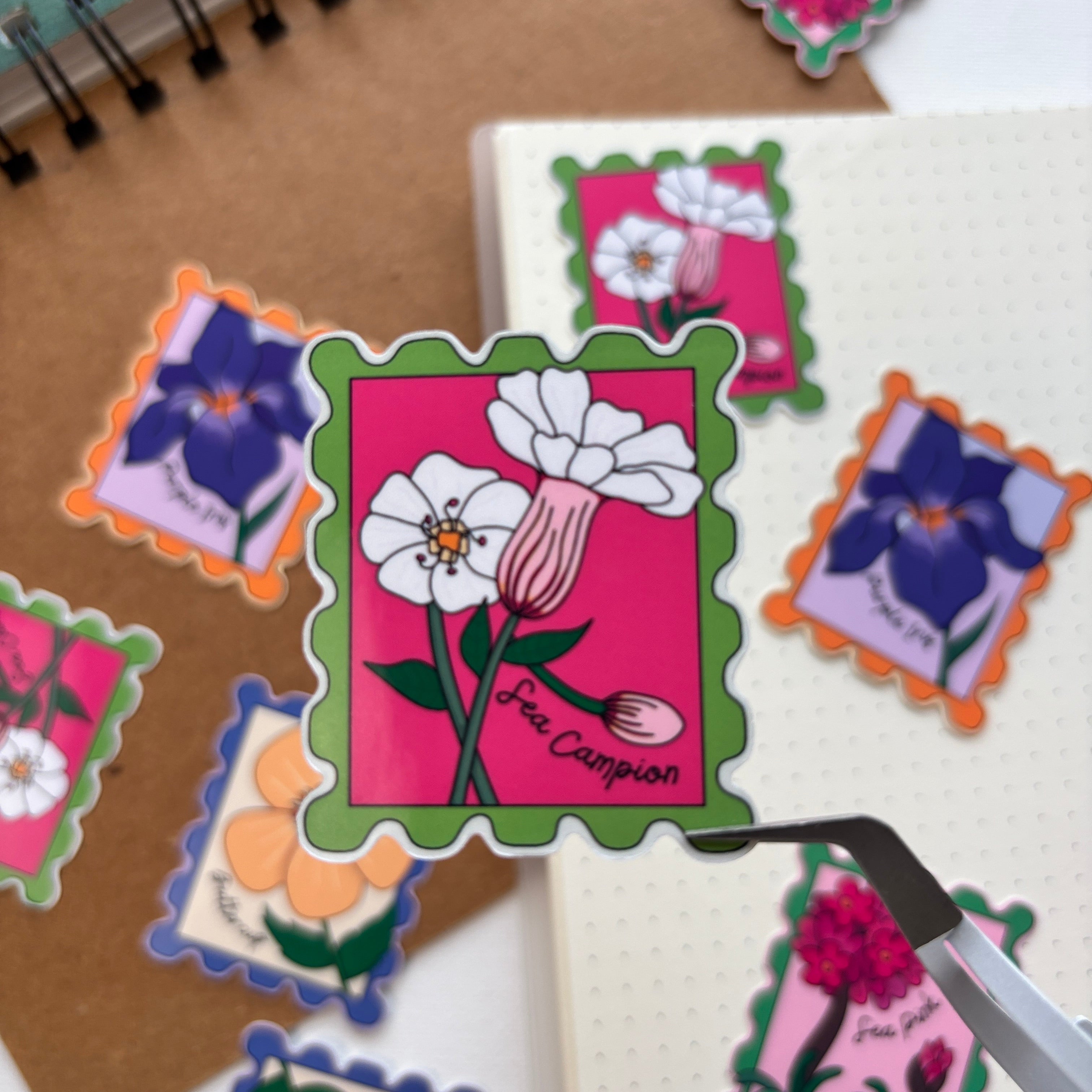 Coastal Flower Stamps Sticker Pack