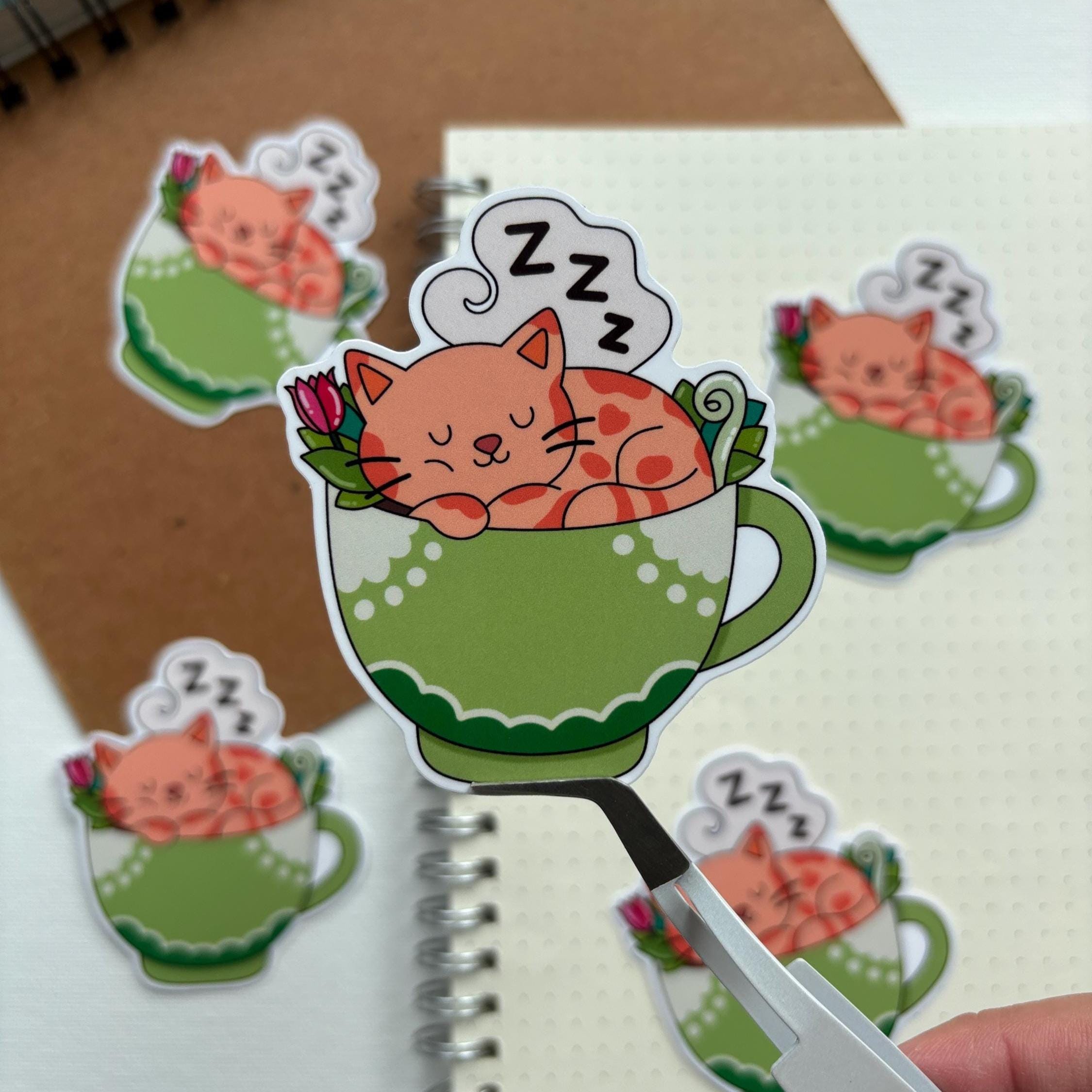 Sleepy Cat Vinyl Sticker