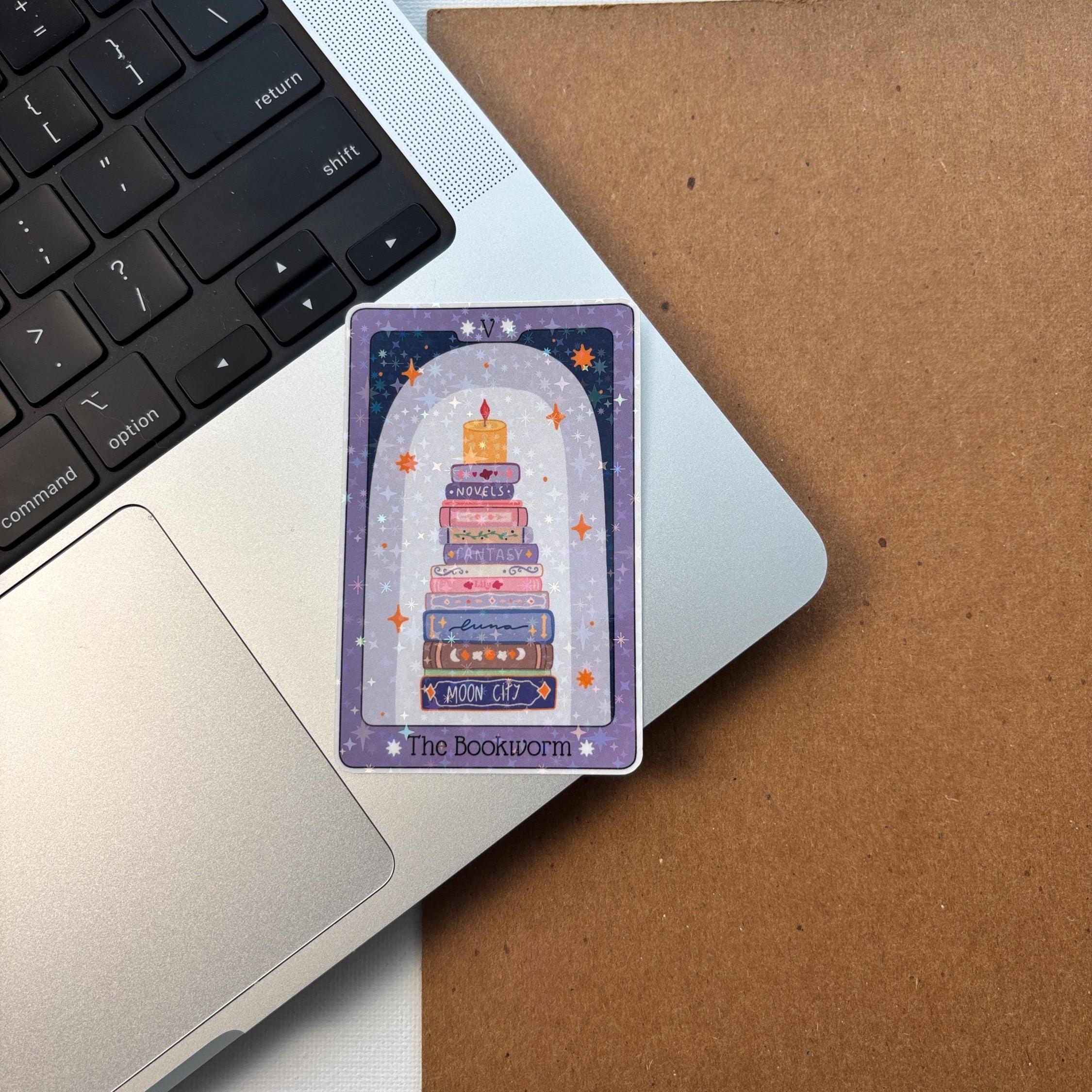 Bookworm Tarot Card Vinyl Sticker