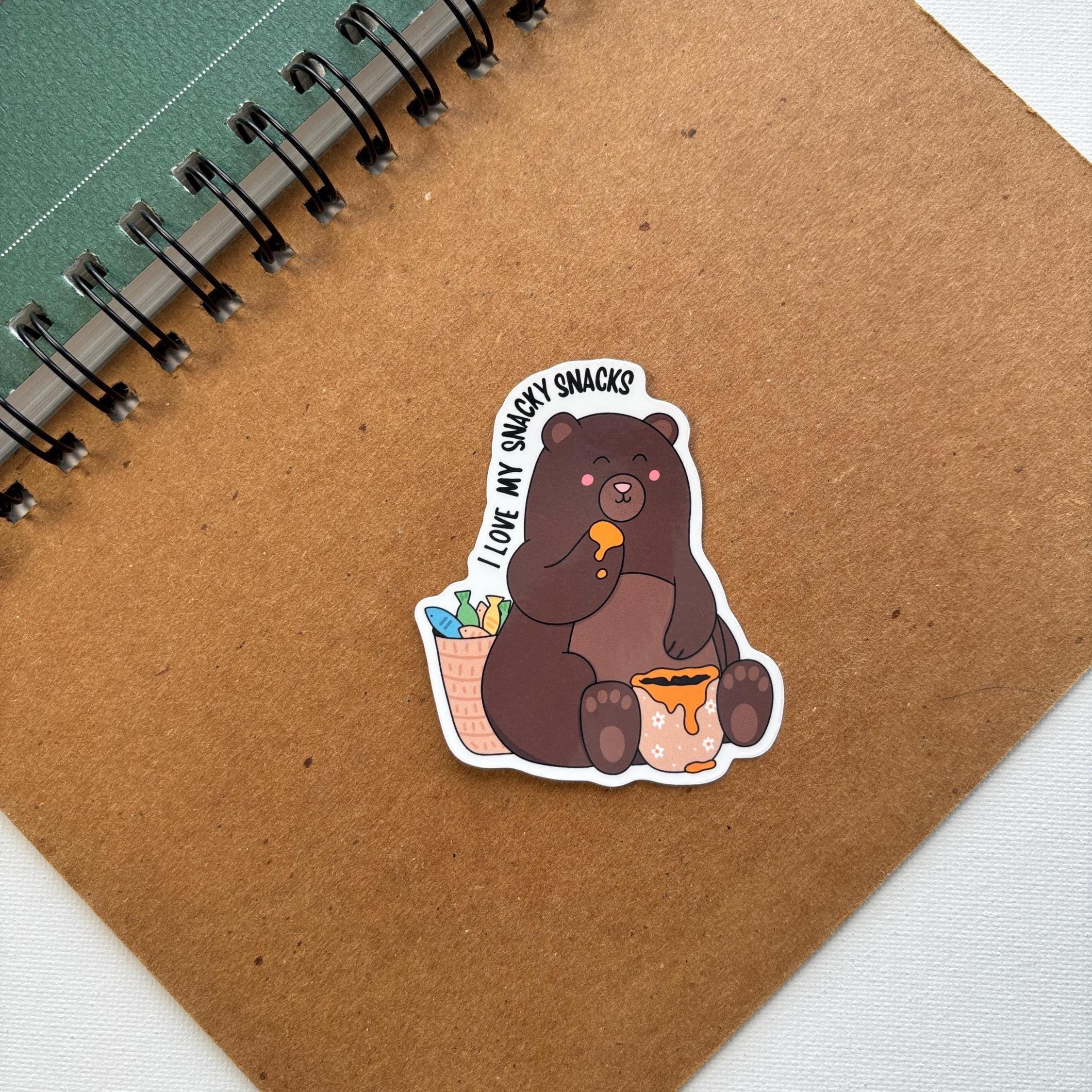 Snacky Snacks Bear Vinyl Sticker