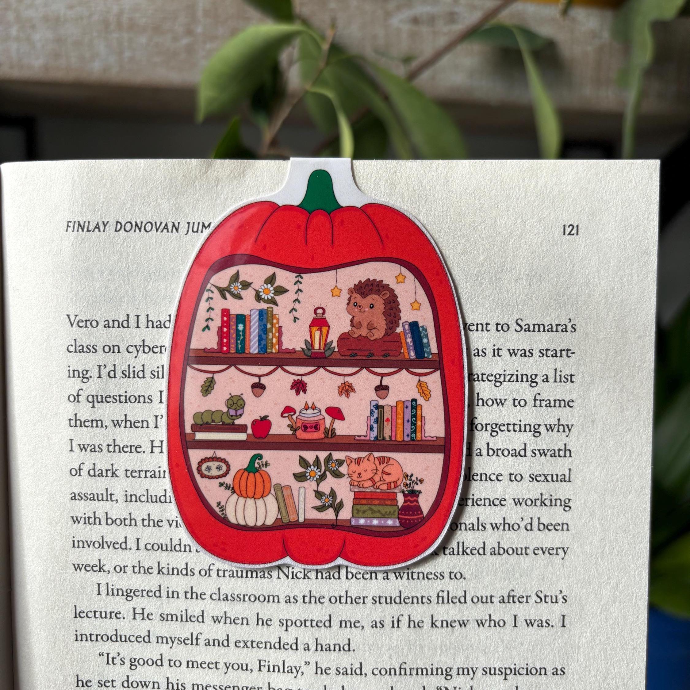 Pumpkin Library Magnetic Bookmark