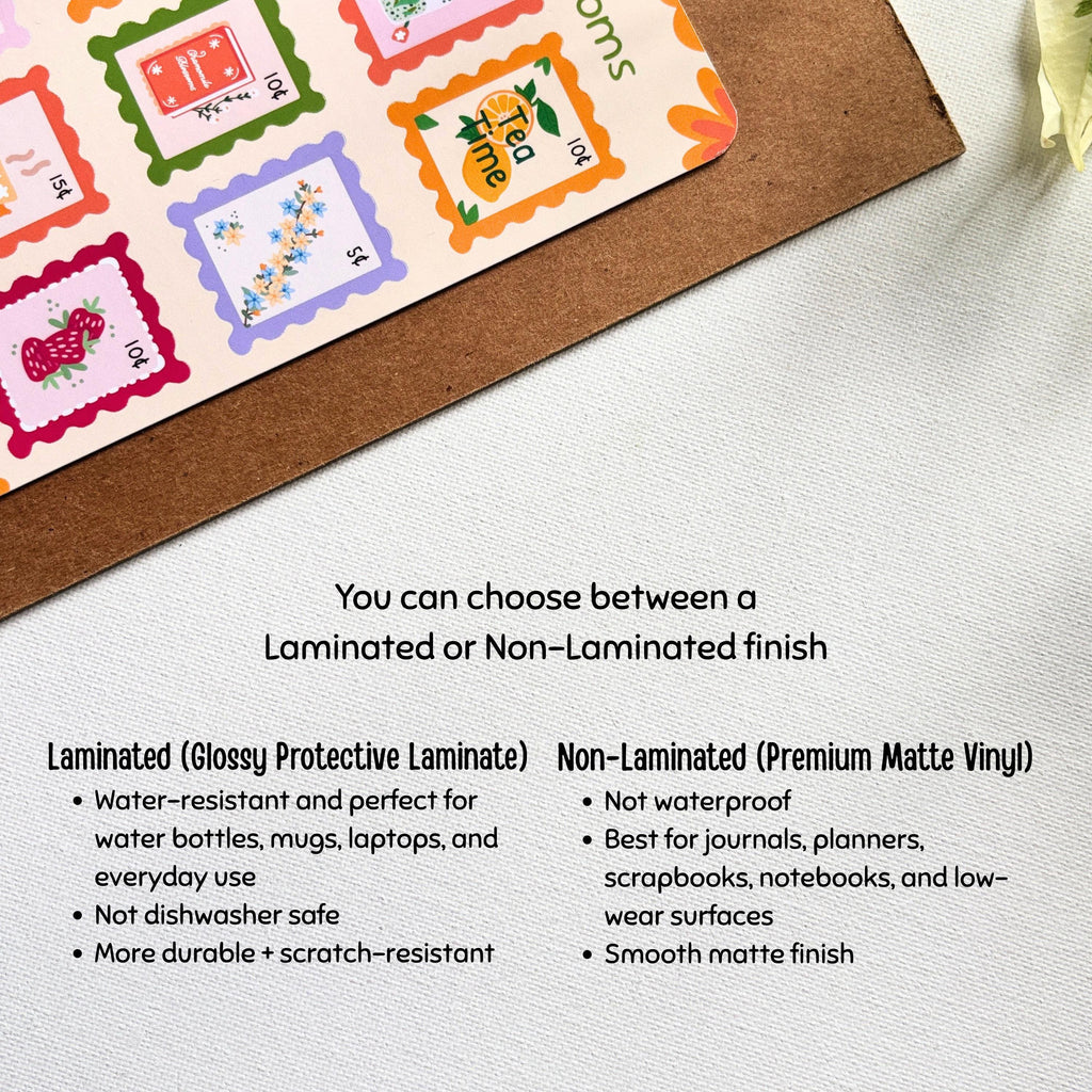 Tea & Blossoms Stamp Stickers