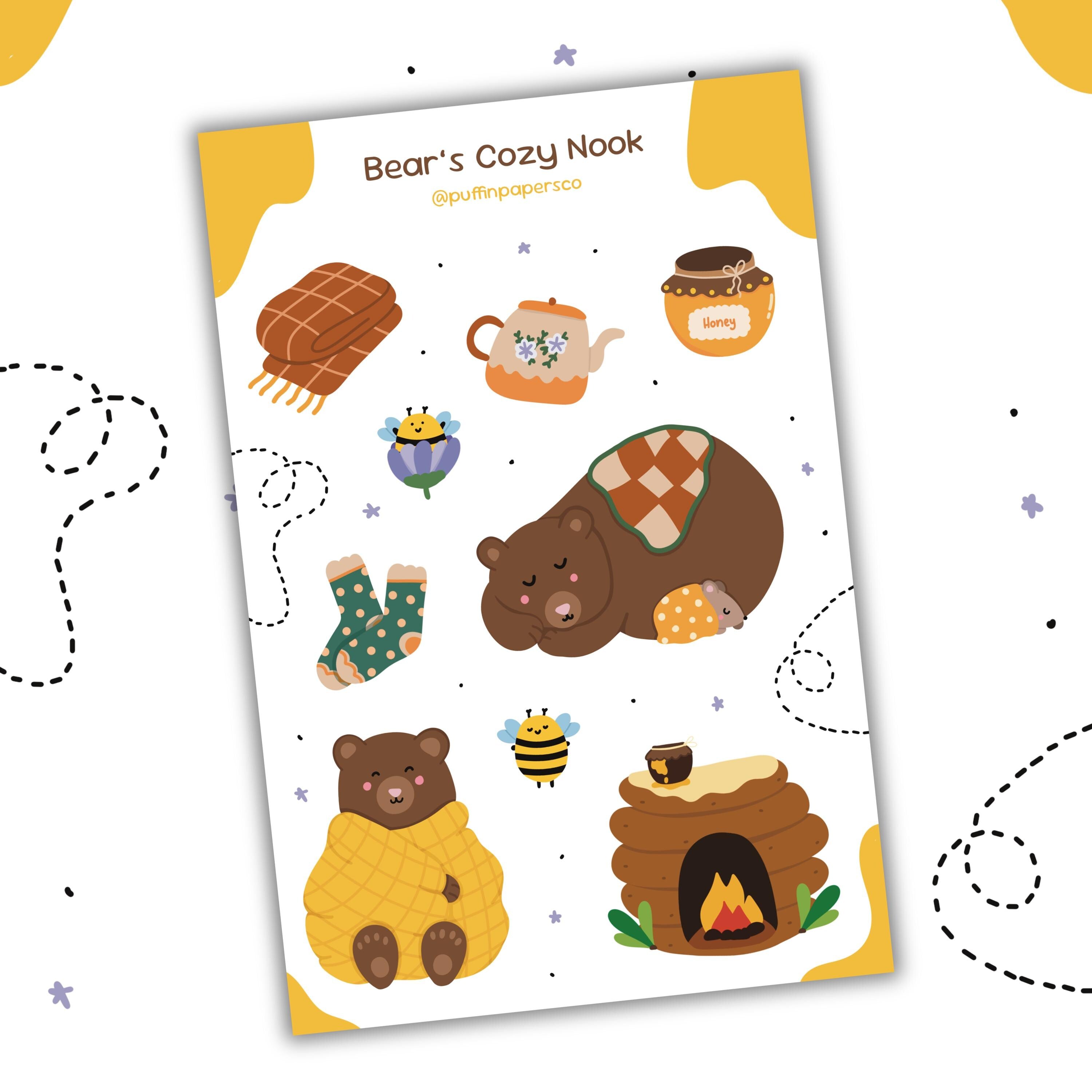 Bear's Cozy Nook Sticker Sheet