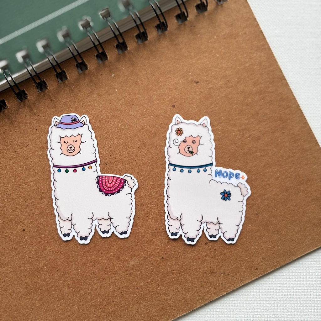 Nope Llama Vinyl Sticker