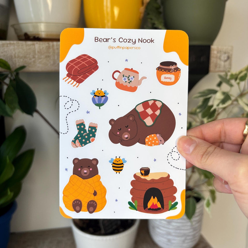 Bear's Cozy Nook Sticker Sheet