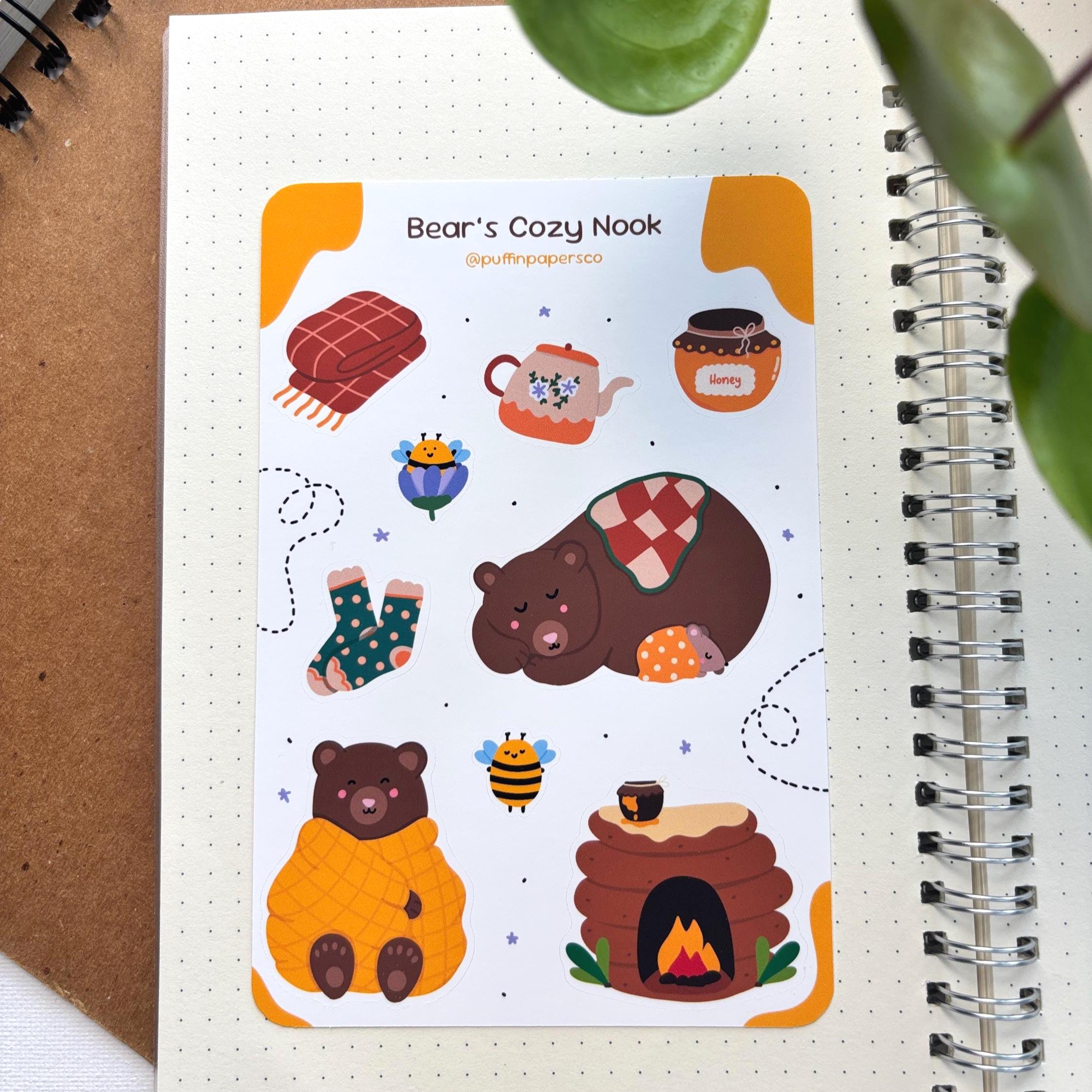 Bear's Cozy Nook Sticker Sheet