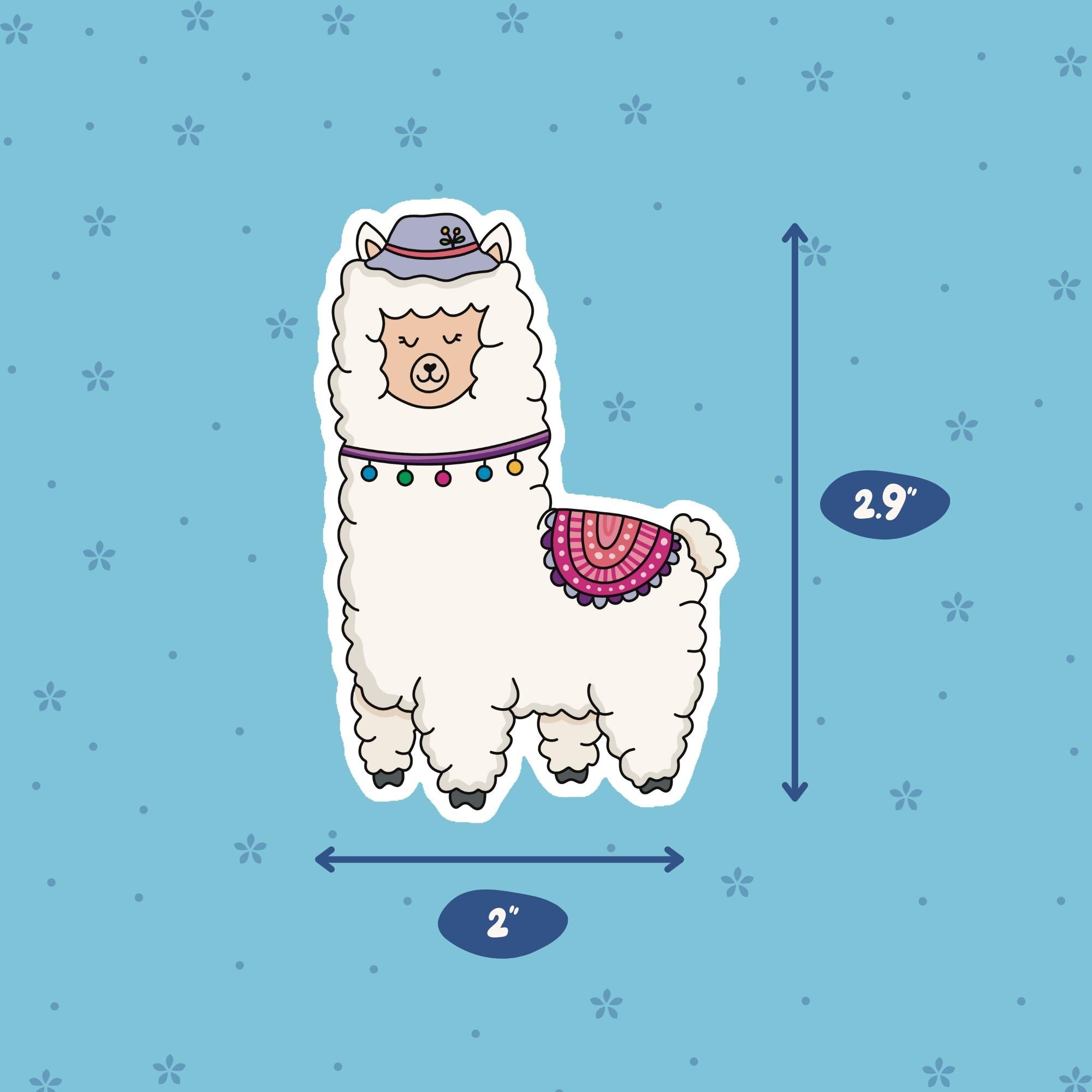 Happy Llama Vinyl Sticker