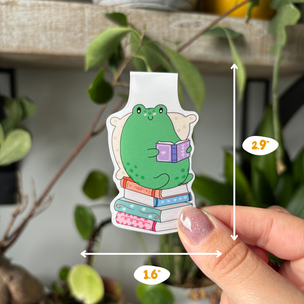 Cute Froggy Reading on books Magnetic Bookmark